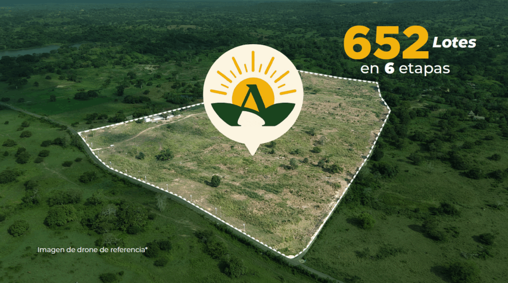 Imagen vista en planta con dron del proyecto Albas Condominio