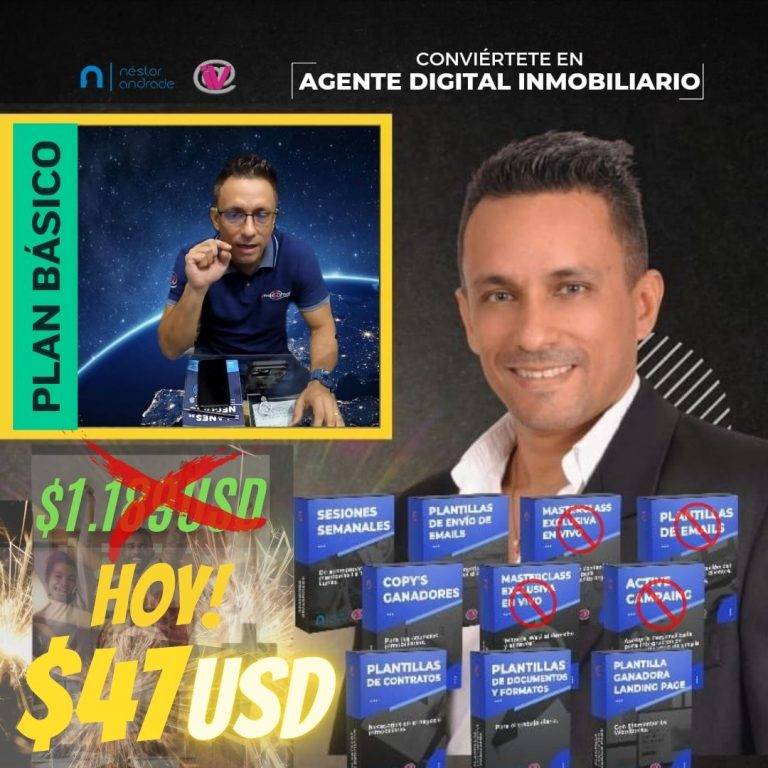 OFERTA 47usd PLAN BÁSICO AGENTE DIGITAL INMOBILIARIO MENTORIA NESTOR ANDRADE